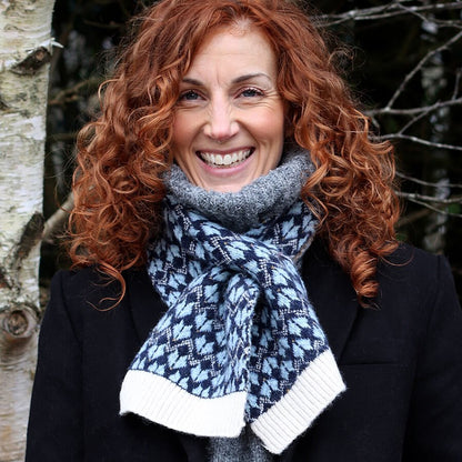 Navy Mix Scandi Knit Pull Through Scarf | The Jewellery Stop