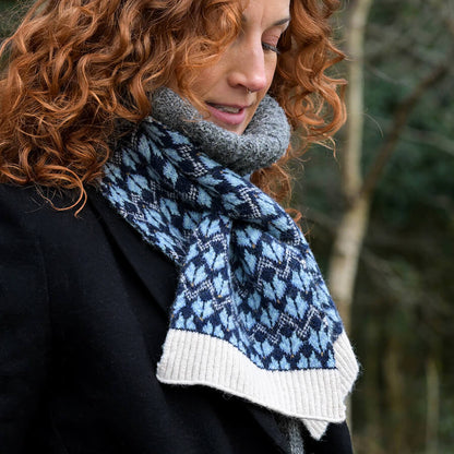 Navy Mix Scandi Knit Pull Through Scarf | The Jewellery Stop