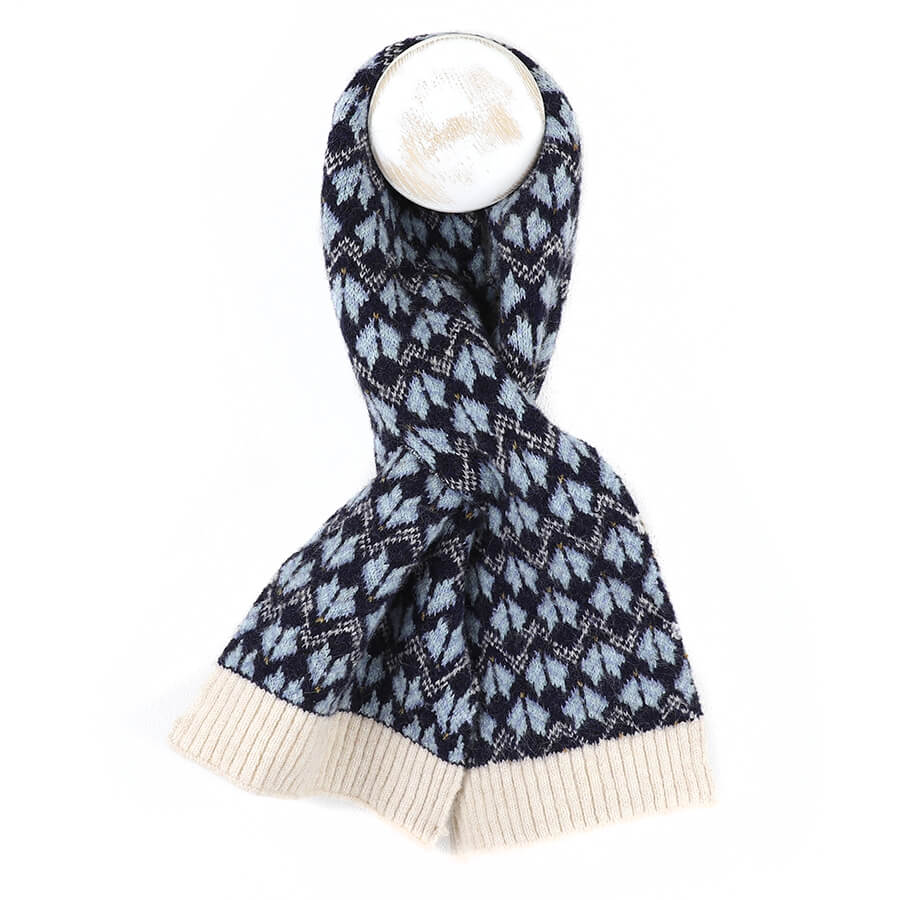 Navy Mix Scandi Knit Pull Through Scarf | The Jewellery Stop