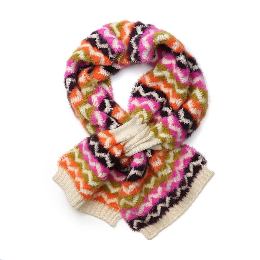 Autumn Bright Mix Chevron Pull Through Scarf | The Jewellery Stop