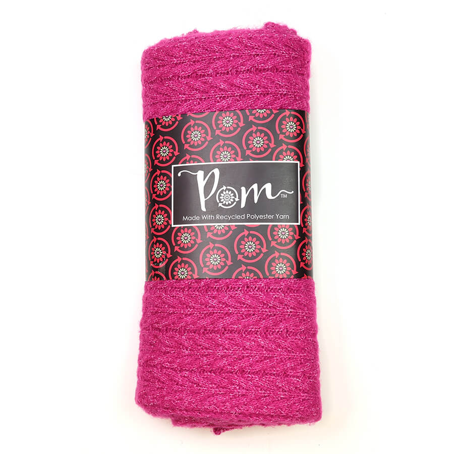 Pink Recycled Yarn Herringone Cable Knit Scarf | The Jewellery Stop