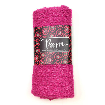 Pink Recycled Yarn Herringone Cable Knit Scarf | The Jewellery Stop