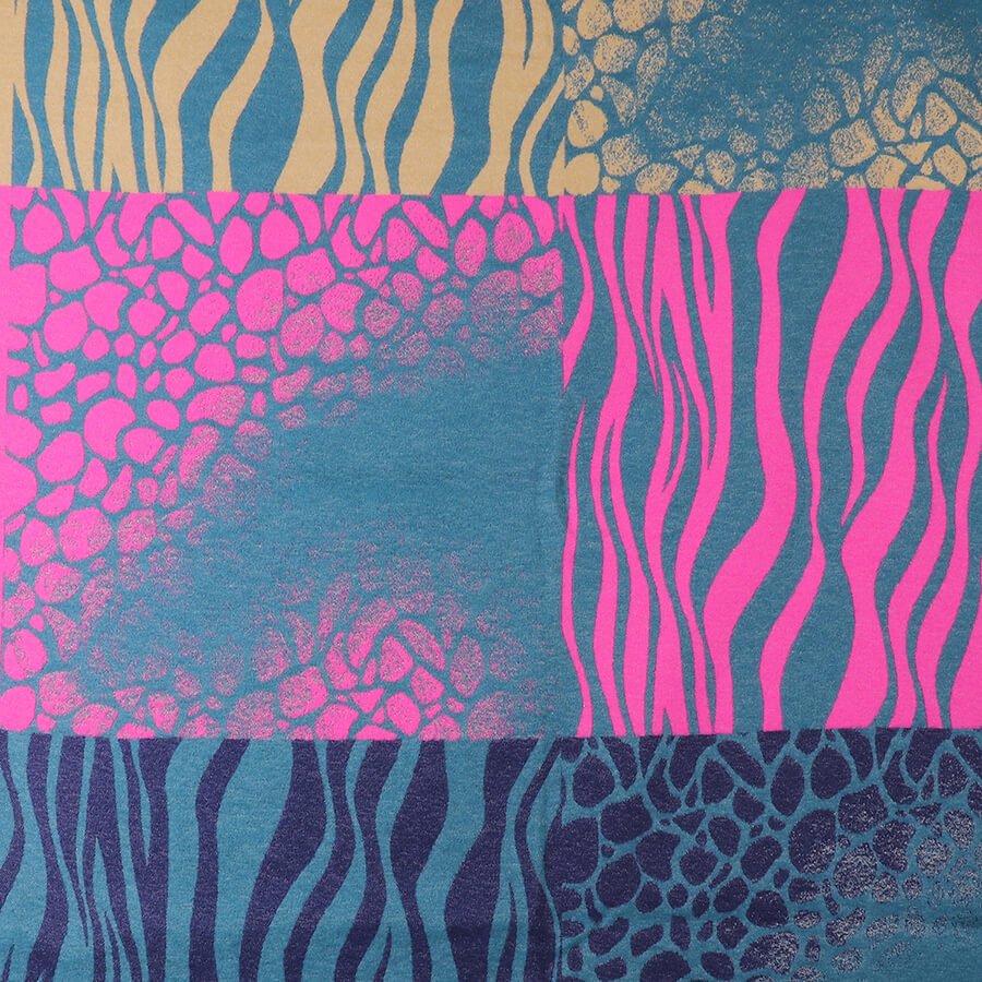 Teal And Pink Pebbles And Waves Pattern Scarf | The Jewellery Stop