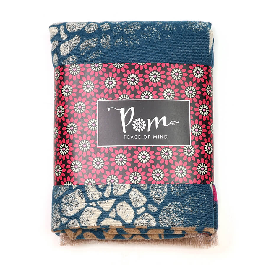 Teal And Pink Pebbles And Waves Pattern Scarf | The Jewellery Stop
