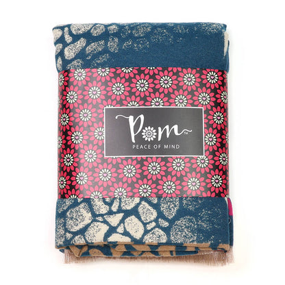 Teal And Pink Pebbles And Waves Pattern Scarf | The Jewellery Stop