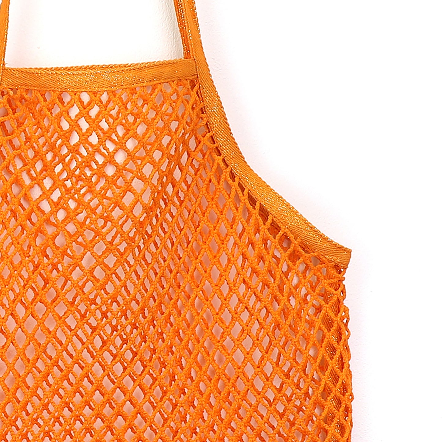 Orange String Cotton Shopping Bag