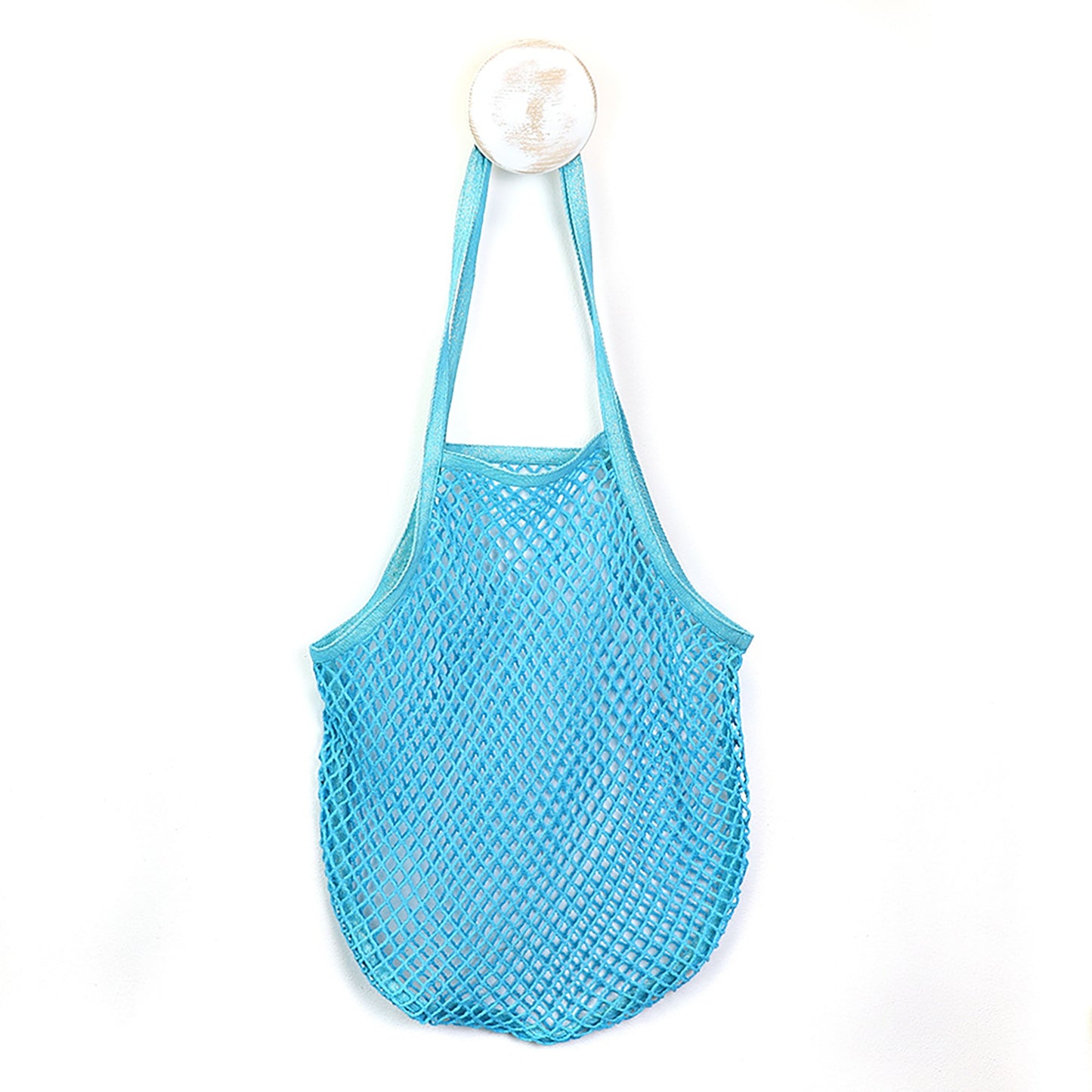 Turquoise String Cotton Shopping Bag