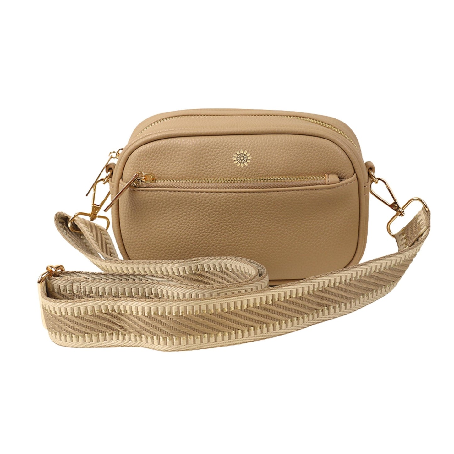 Buff Vegan Leather Camera Bag With Removable Strap | The Jewellery Stop
