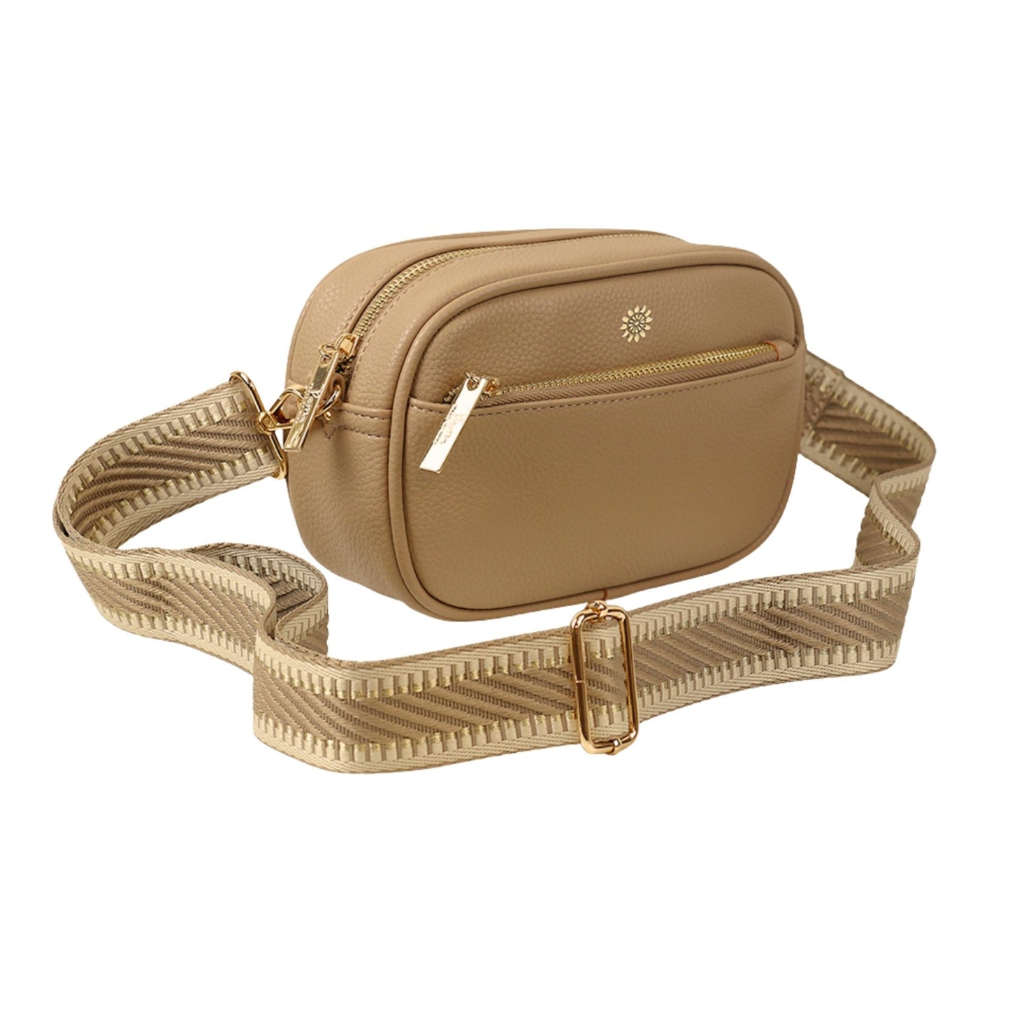 Buff Vegan Leather Camera Bag With Removable Strap | The Jewellery Stop