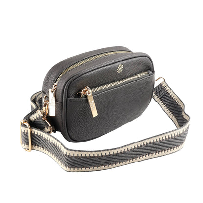 Charcoal Grey Vegan Leather Camera Bag With Removable Strap | The Jewellery Stop