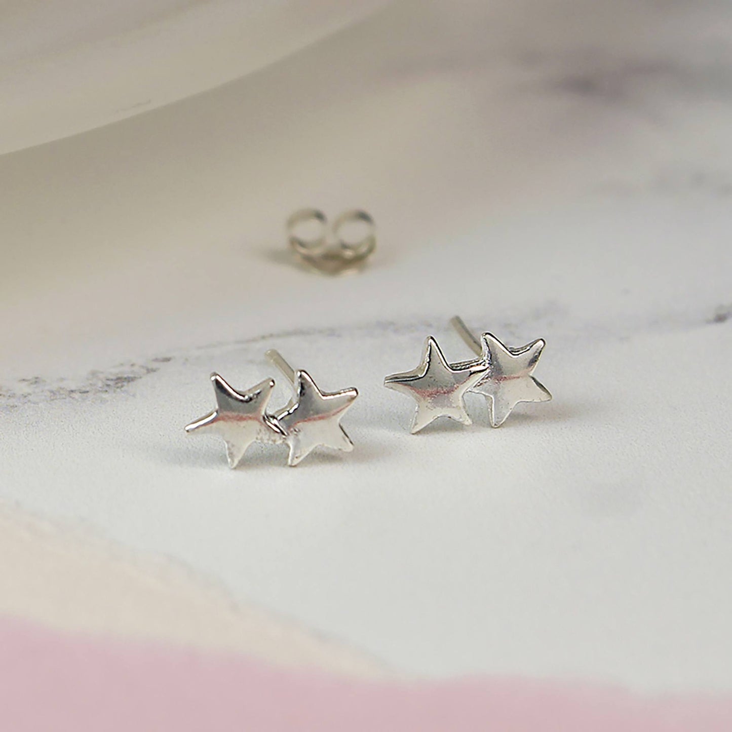 Sterling Silver Double Star Stud Earrings | The Jewellery Stop