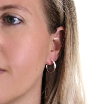 Sterling Silver Open Hoop Twist Earrings