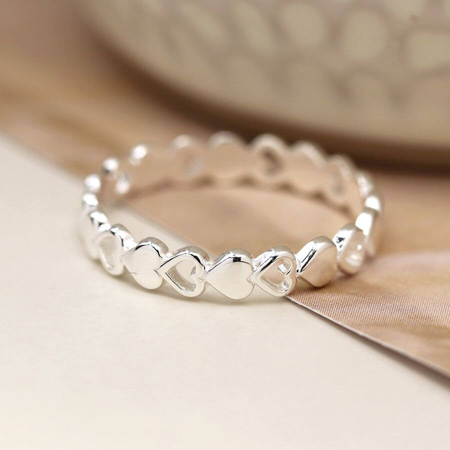 Sterling Silver Connected Hearts Ring | The Jewellery Stop
