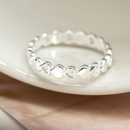 Sterling Silver Connected Hearts Ring | The Jewellery Stop