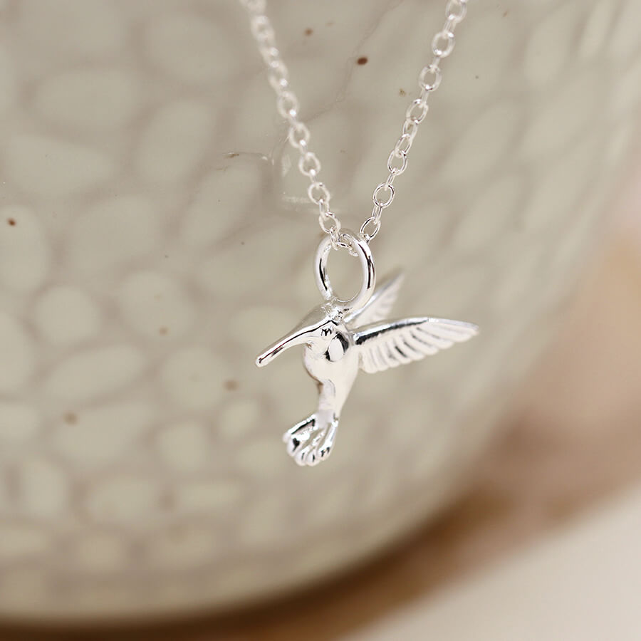 Sterling Silver Hummingbird Pendant On Chain