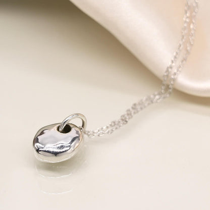 Sterling Silver Textured Pebble Pendant On Chain | The Jewellery Stop