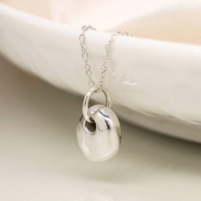 Sterling Silver Textured Pebble Pendant On Chain | The Jewellery Stop