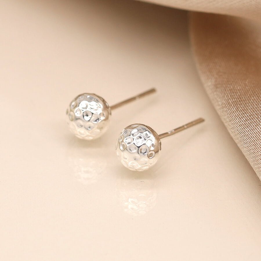 Sterling Silver Textured Orb Studs | The Jewellery Stop