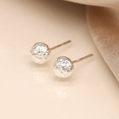 Sterling Silver Textured Orb Studs | The Jewellery Stop