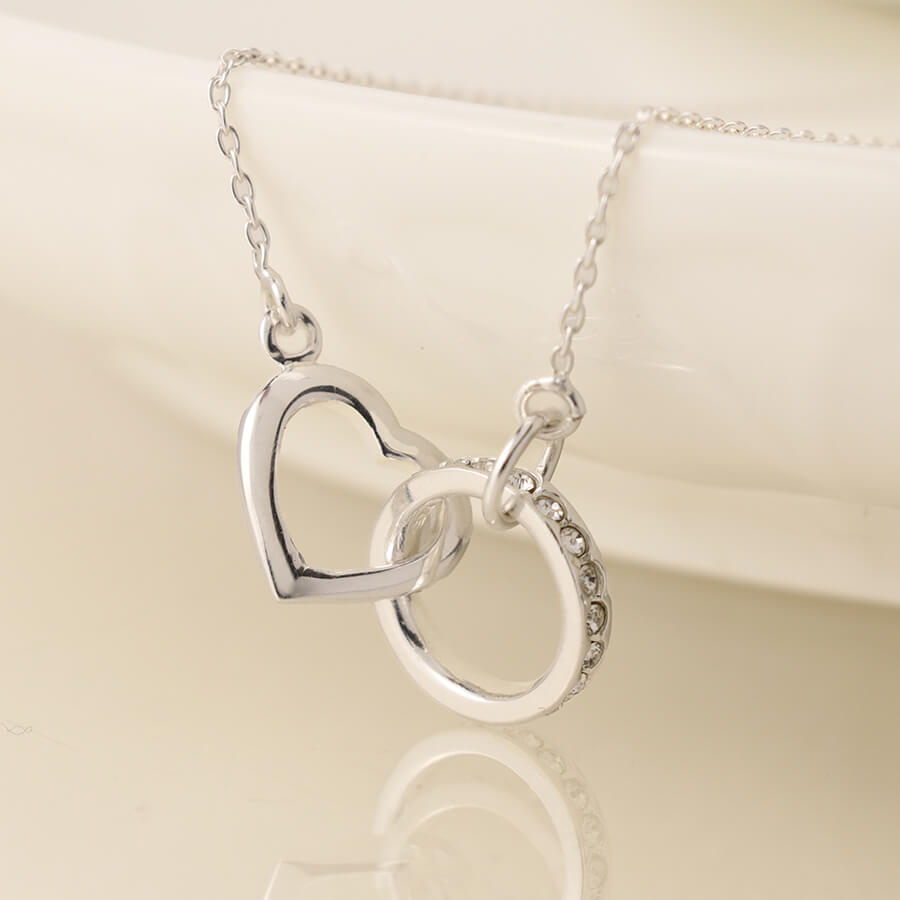 Sterling Silver Linked Heart And Crystal Hoop Pendant | The Jewellery Stop