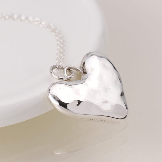 Sterling Silver Organic Heart Pendant