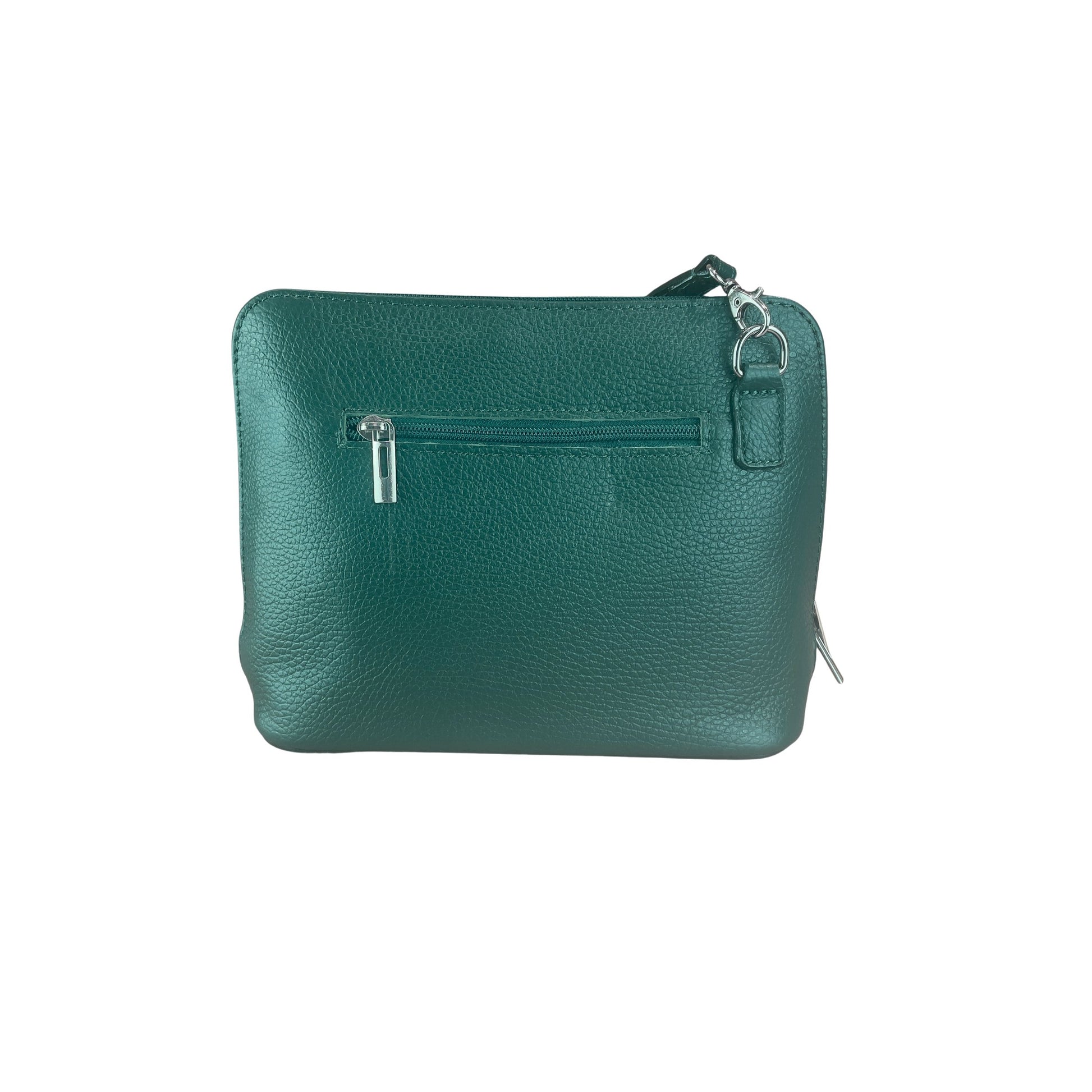 Dark Teal Italian Leather Crossbody Bag