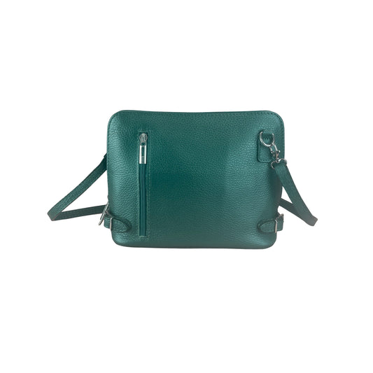 Dark Teal Italian Leather Crossbody Bag