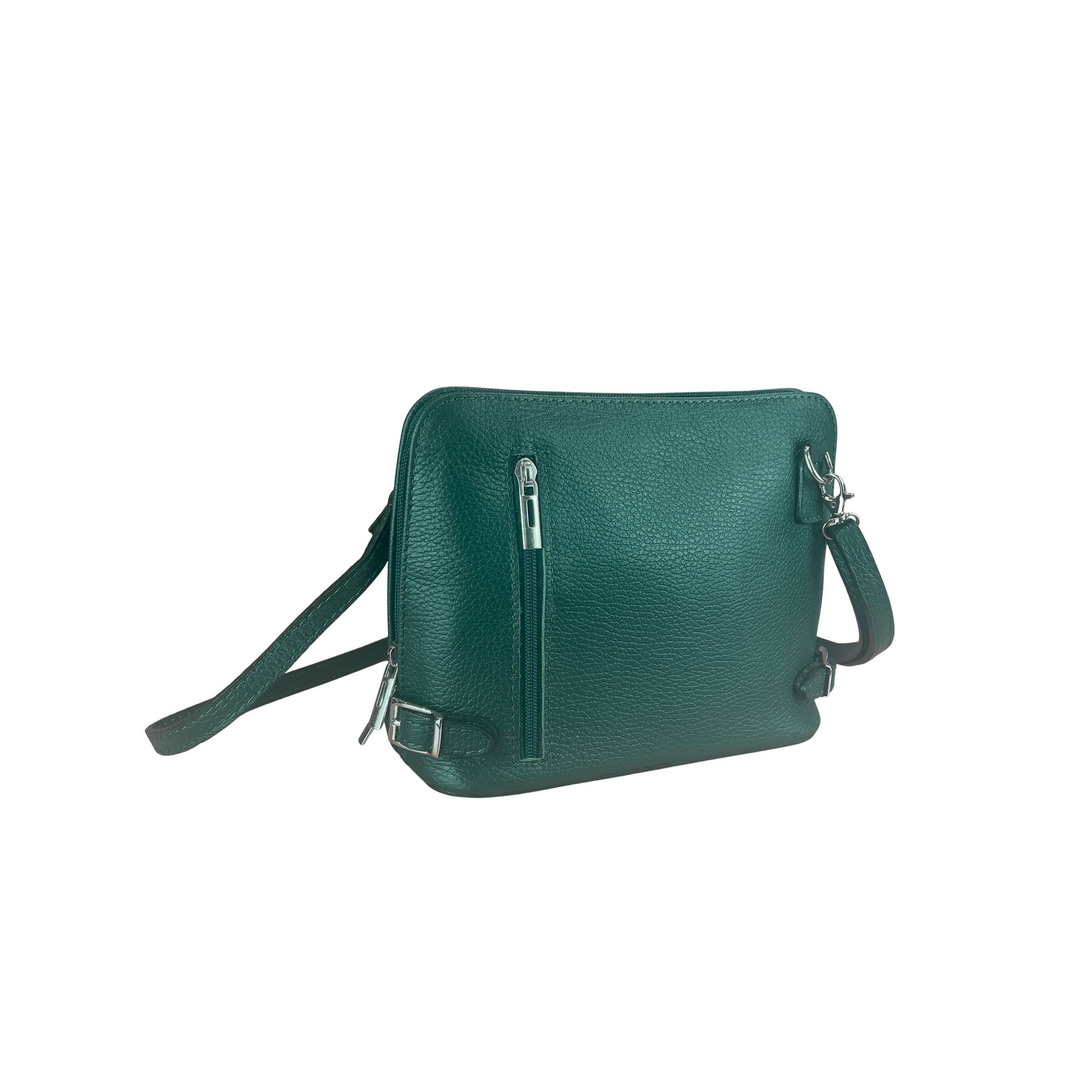 Dark Teal Italian Leather Crossbody Bag