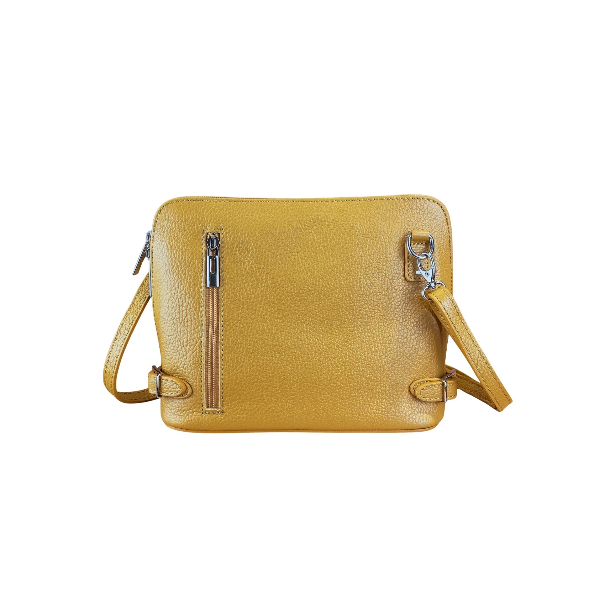 Mustard Italian Leather Crossbody Bag