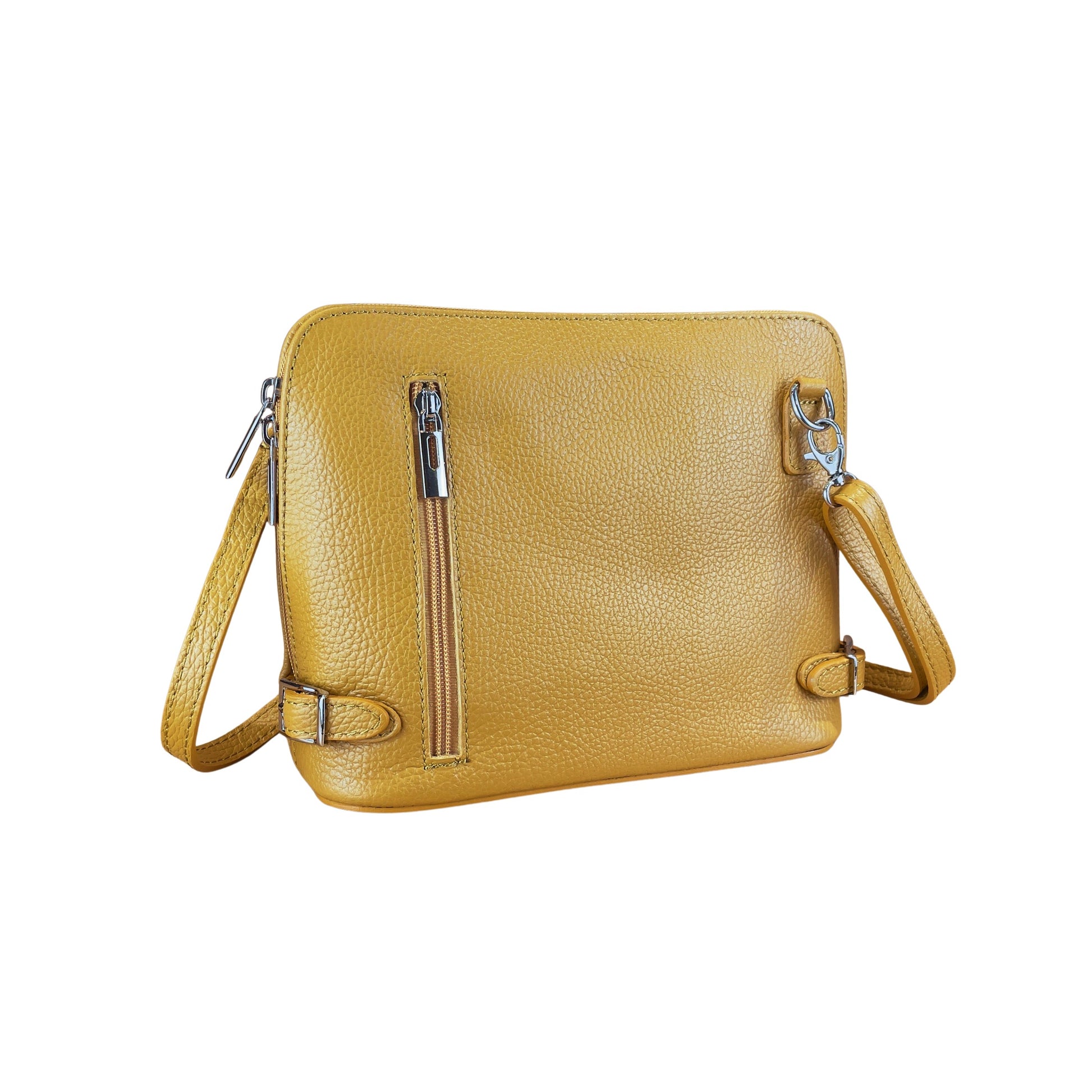 Mustard Italian Leather Crossbody Bag