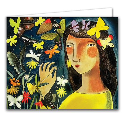 Butterflies With Damsel Greeting Card | The Jewellery Stop