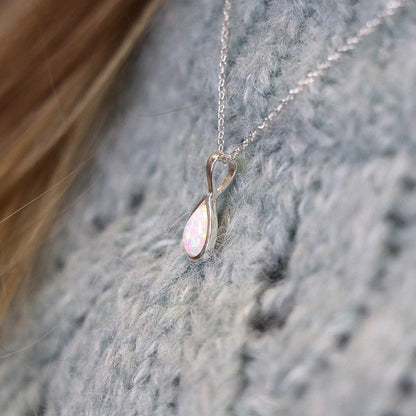 Teardrop Sterling Silver Blue Opalite Pendant on Chain | The Jewellery Stop