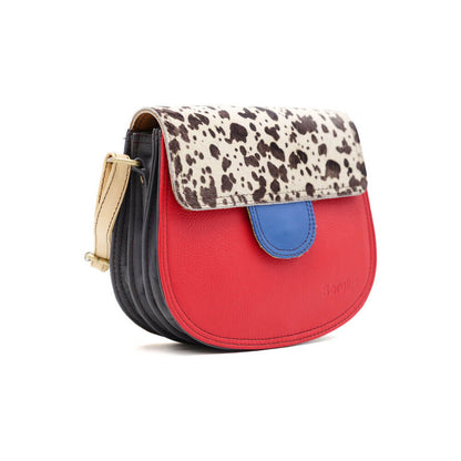 Scarlet And Animal Print Medium Leather Crossbody Bag | The Jewellery Stop