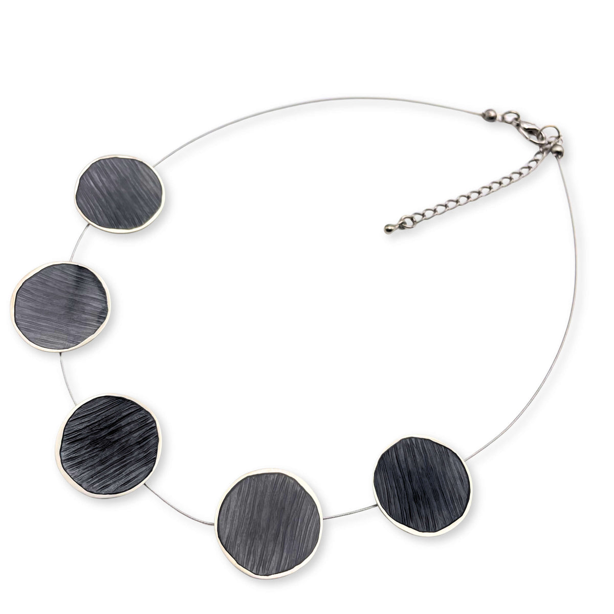 Black Scratched Pewter Necklace