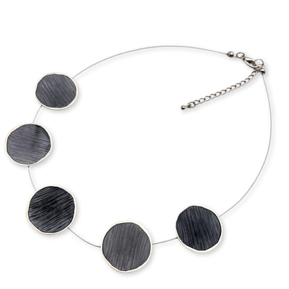 Black Scratched Pewter Necklace
