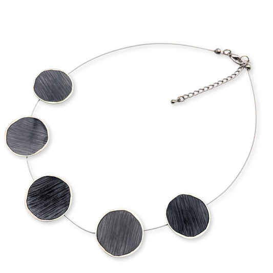 Black Scratched Pewter Necklace