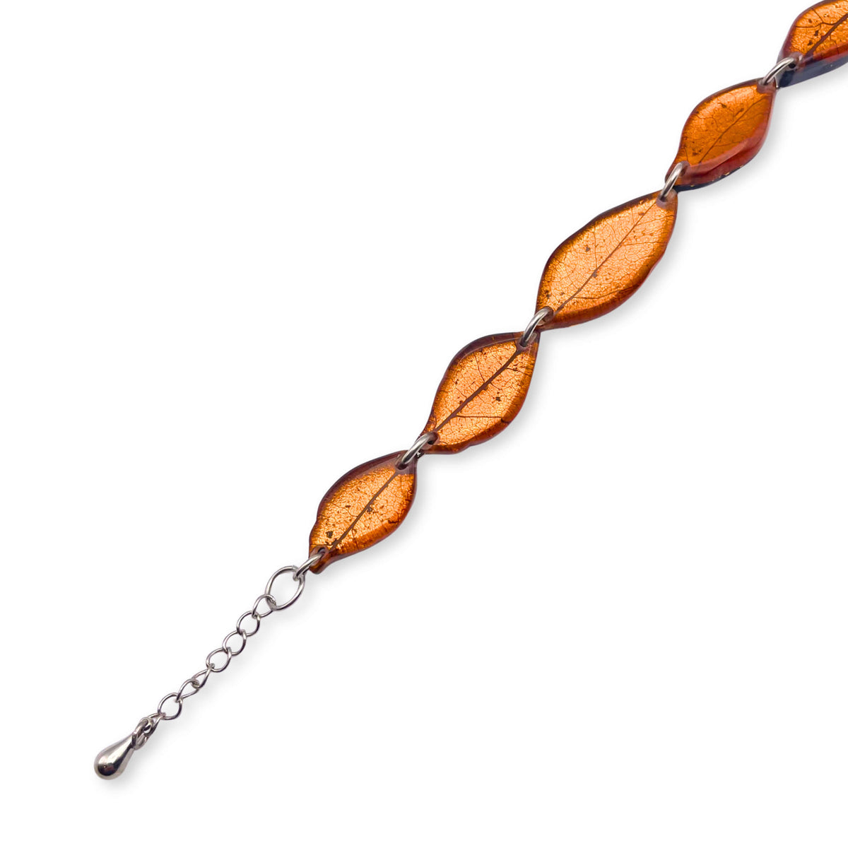 Amber Skeletal Leaf Bracelet