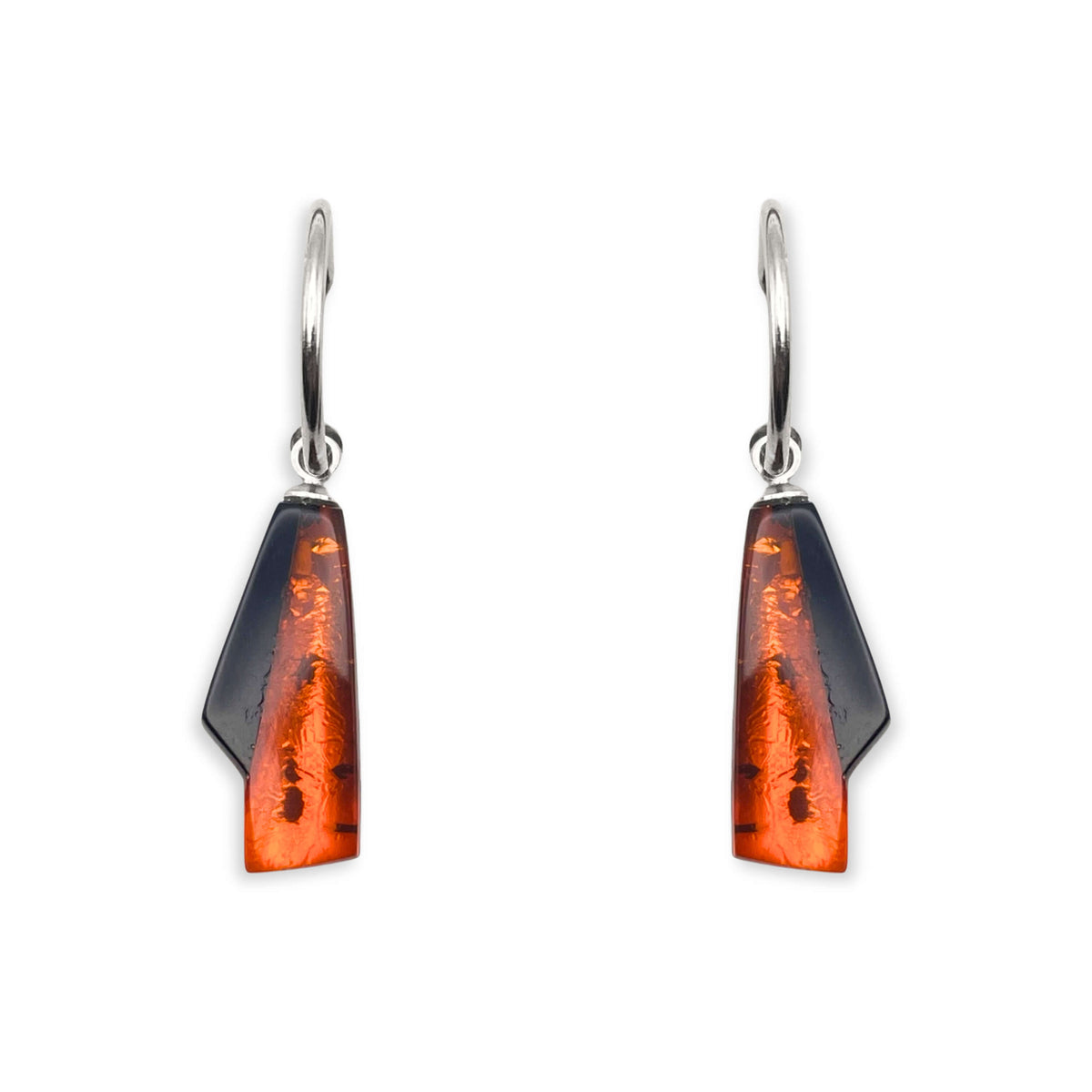 Orange Deco Creole Earrings