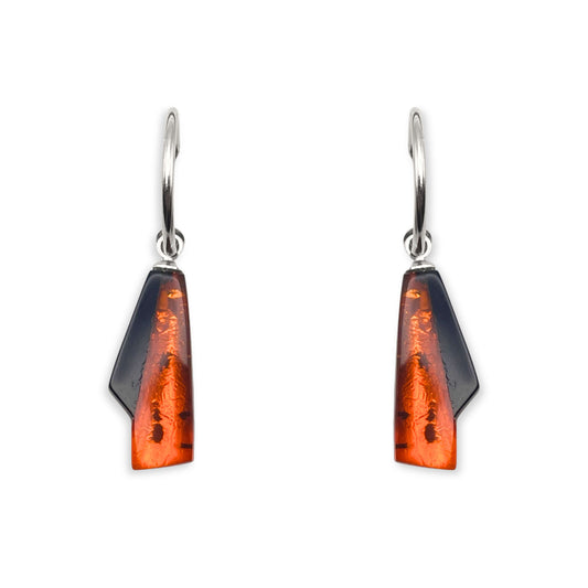 Orange Deco Creole Earrings