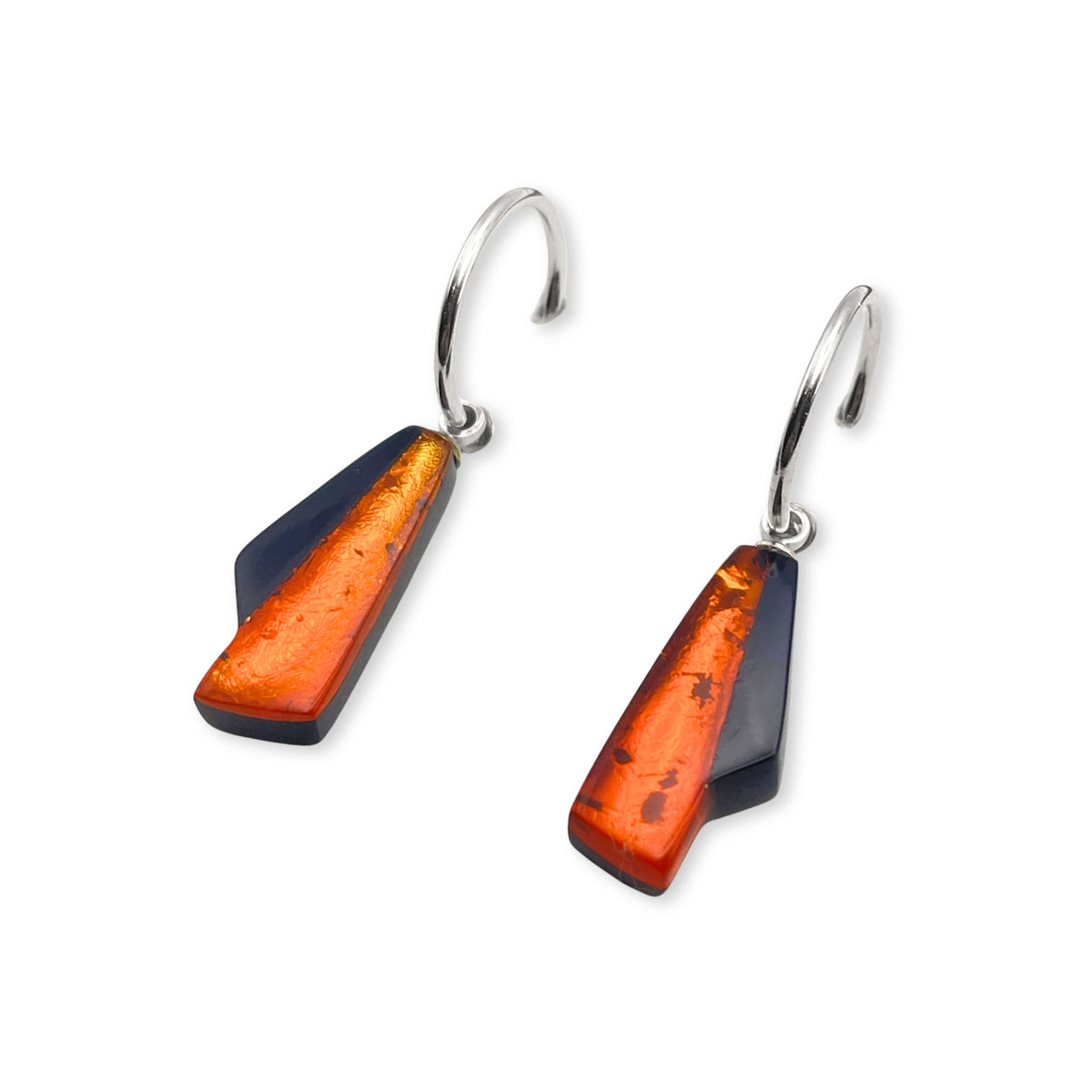 Orange Deco Creole Earrings
