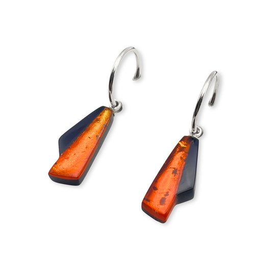Orange Deco Creole Earrings