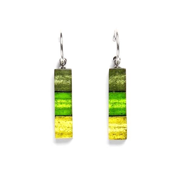 Lime Resin Stripes Creole Earrings | The Jewellery Stop