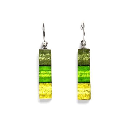 Lime Resin Stripes Creole Earrings | The Jewellery Stop