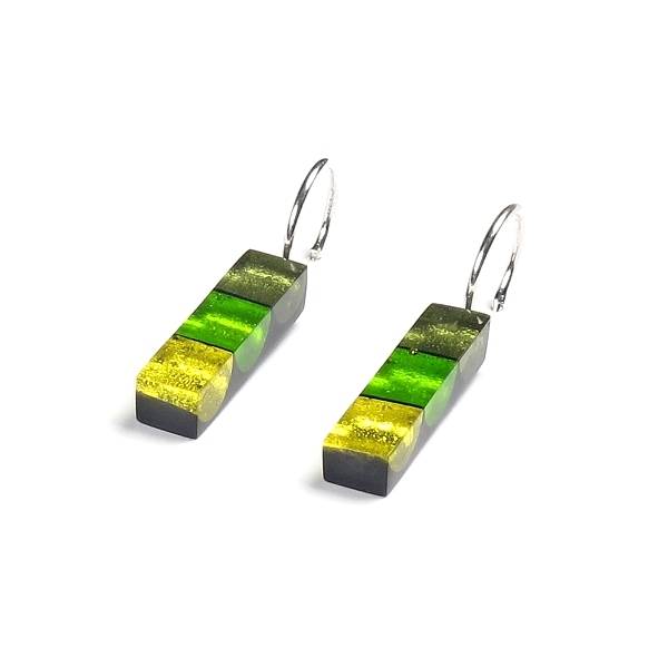 Lime Resin Stripes Creole Earrings | The Jewellery Stop