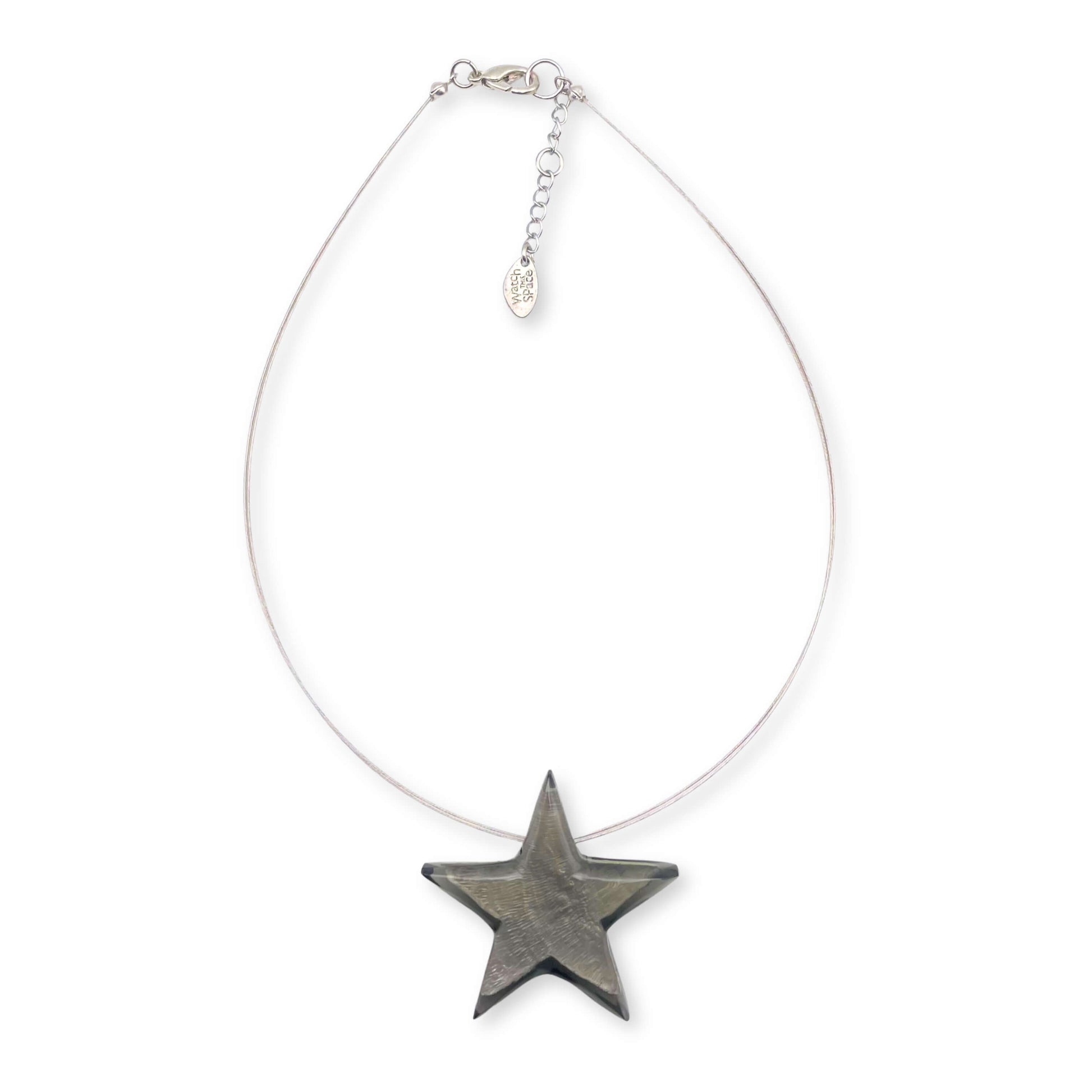 Charcoal Shell In Resin Star Pendant On Wire