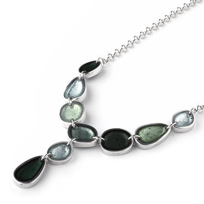 Eucalyptus Pewter Pebble Necklace | The Jewellery Stop