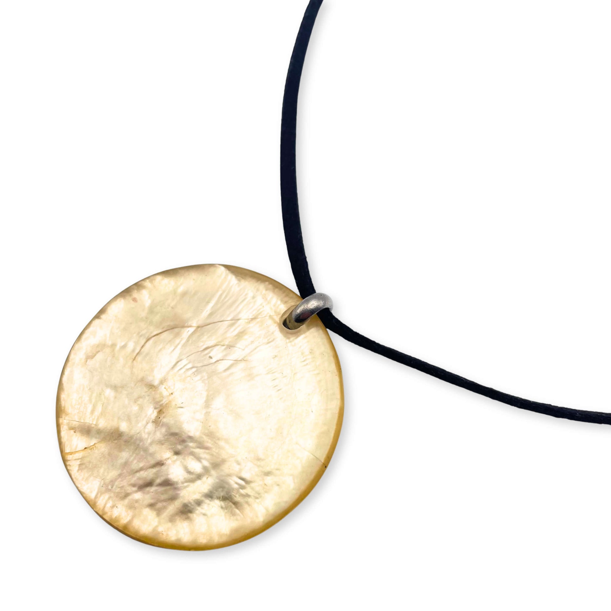 Gold Shell Flower In Resin Large Pendant
