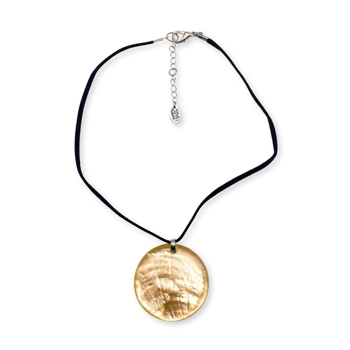 Gold Shell Flower In Resin Large Pendant