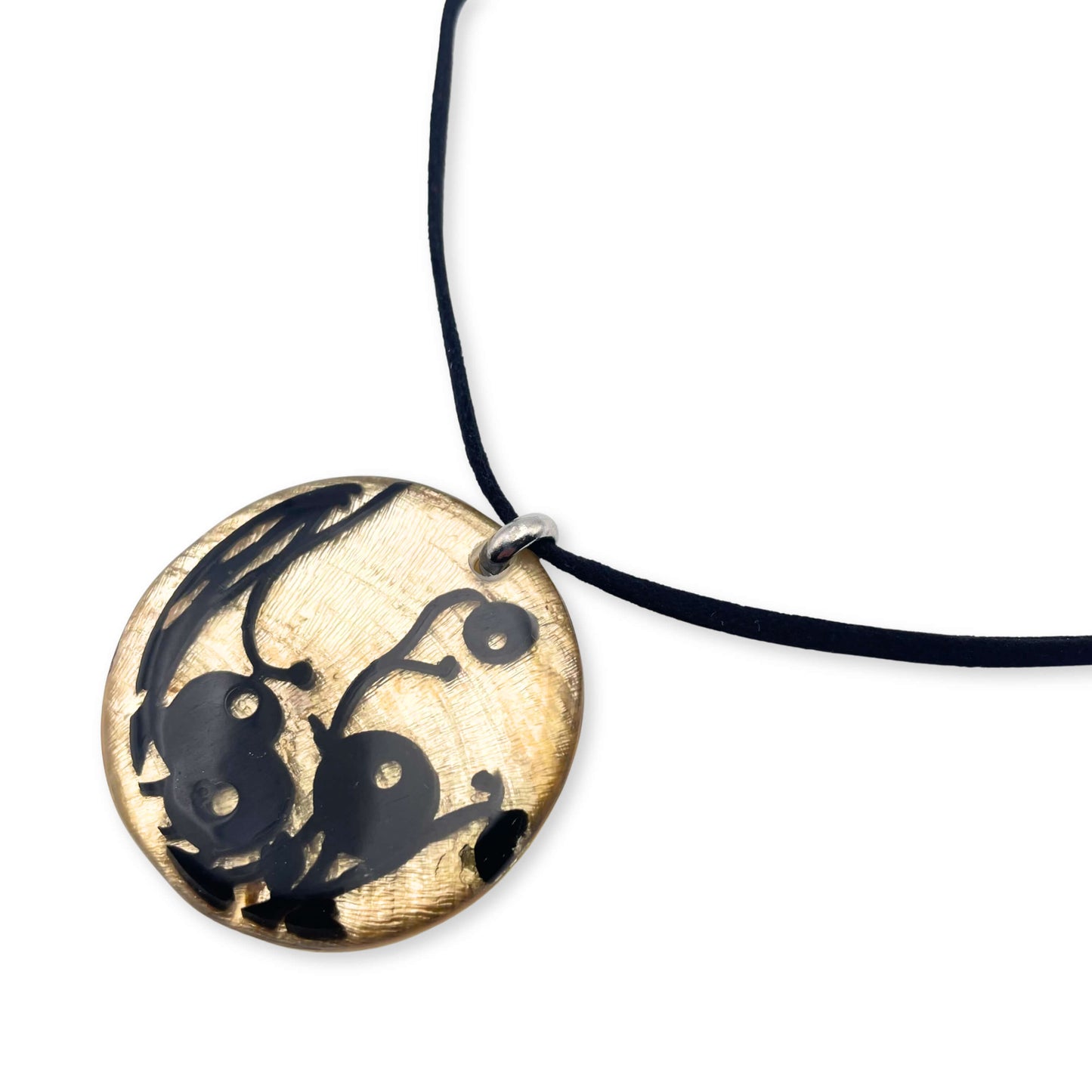 Gold Shell Flower In Resin Large Pendant
