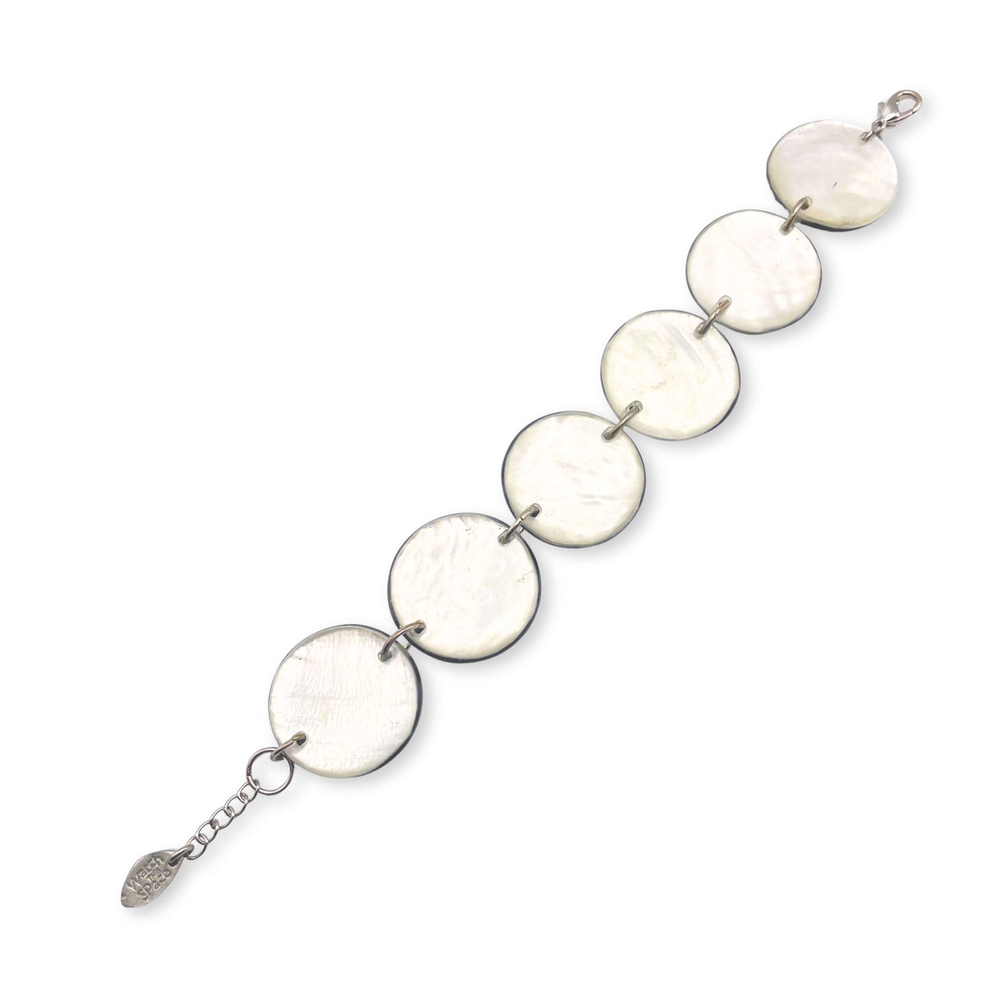 White Shell Flower In Resin Bracelet